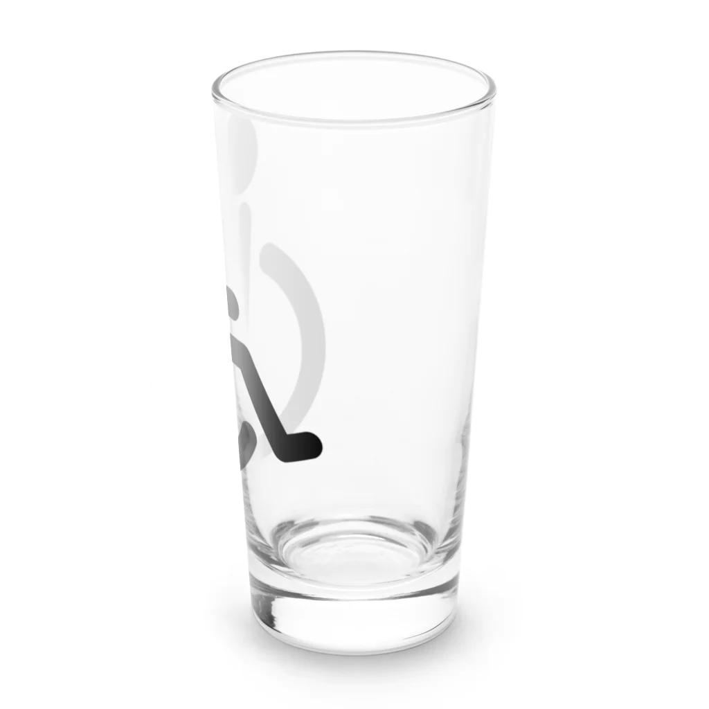 お絵かき屋さんの車椅子マーク（黒） Long Sized Water Glass :right