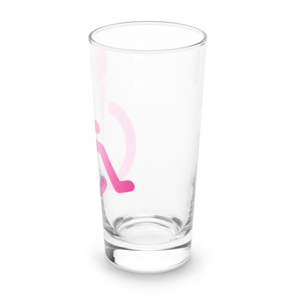 お絵かき屋さんの車椅子マーク（ピンク） Long Sized Water Glass :right