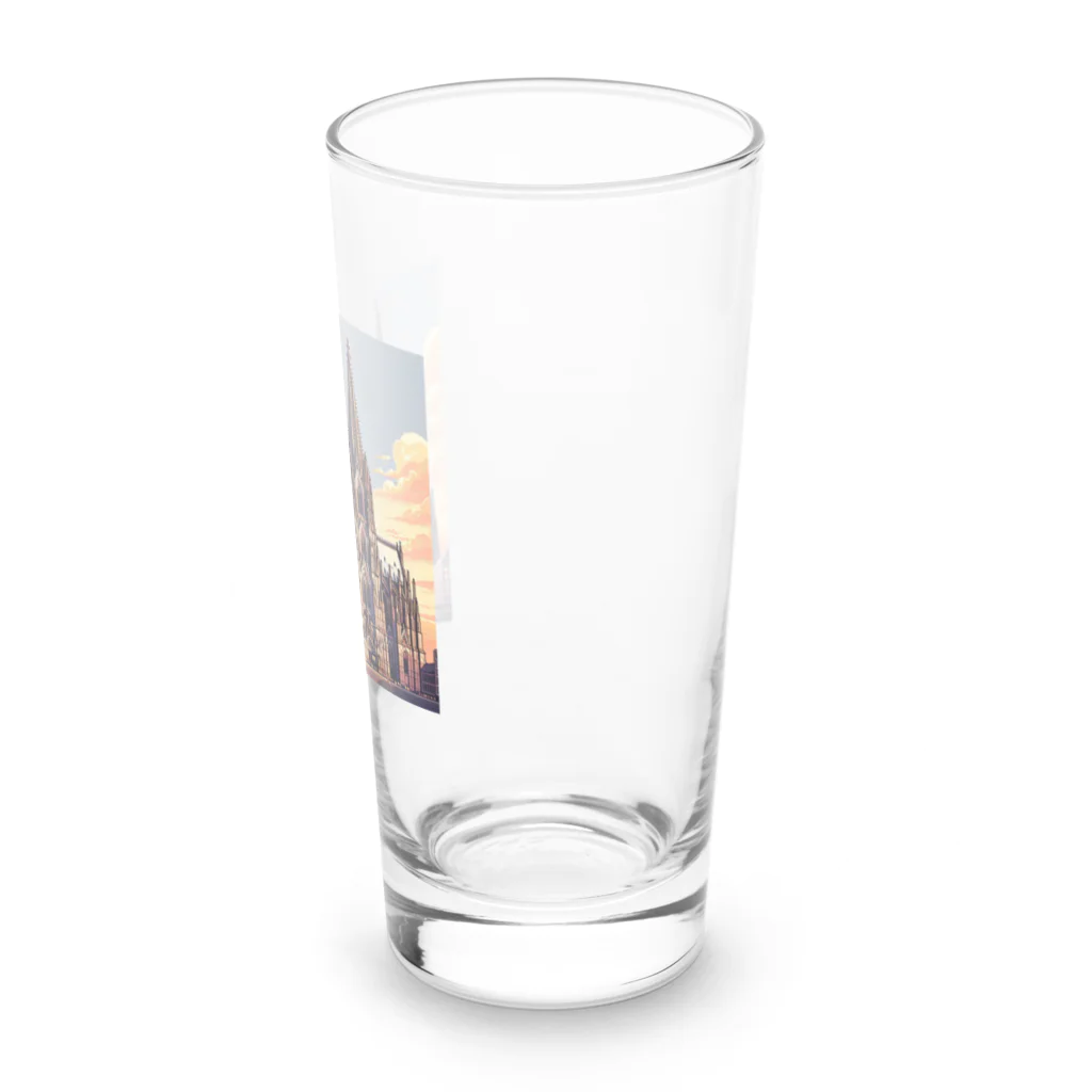 Pixel Art Goodsのケルン大聖堂（pixel art） Long Sized Water Glass :right