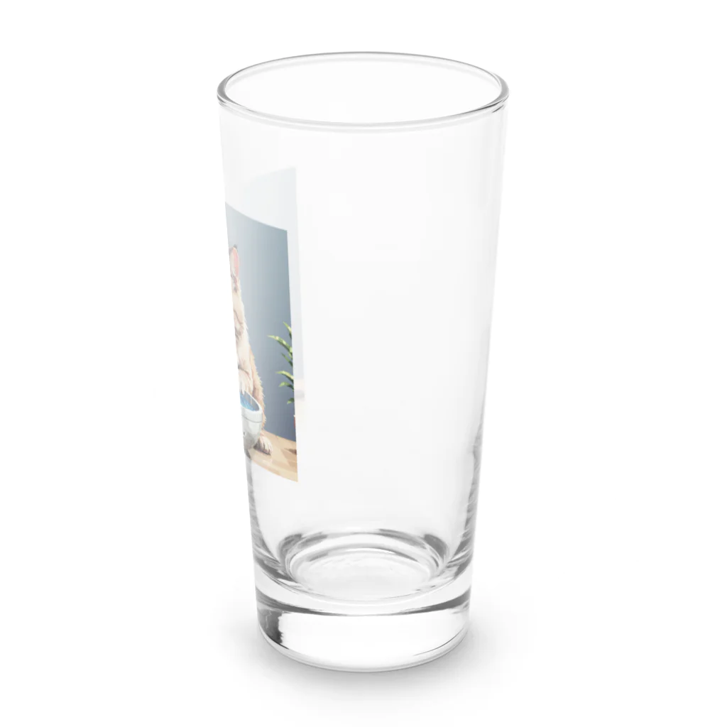 nekoと鉄の水を飲んでいる猫 Long Sized Water Glass :right