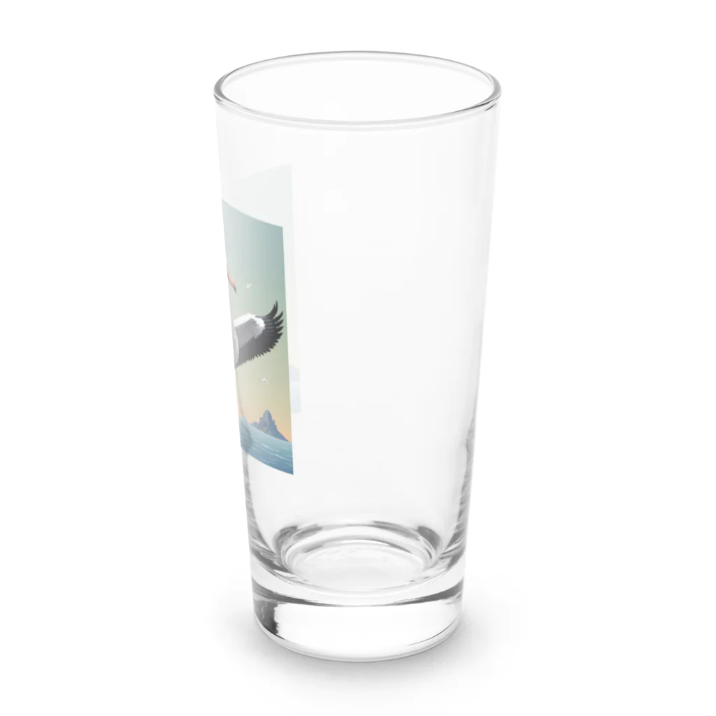 hinasoyuの踊るツノメドリ Long Sized Water Glass :right