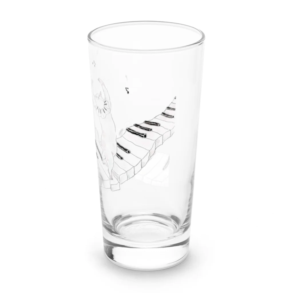 トコロコムギのピアノ教室にゃんこ Long Sized Water Glass :right