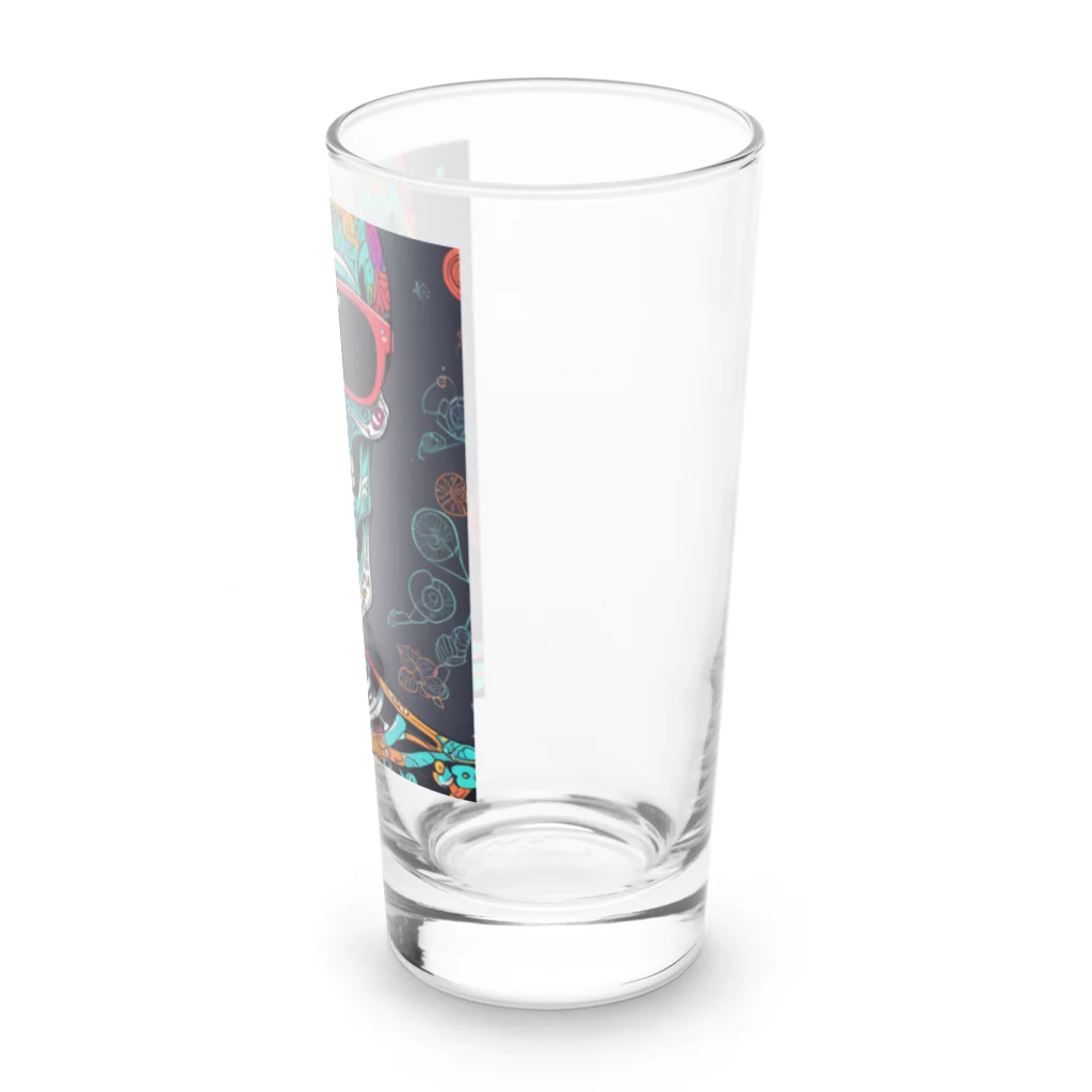 Skeletonのダイナミックなガイコツアート！ Long Sized Water Glass :right