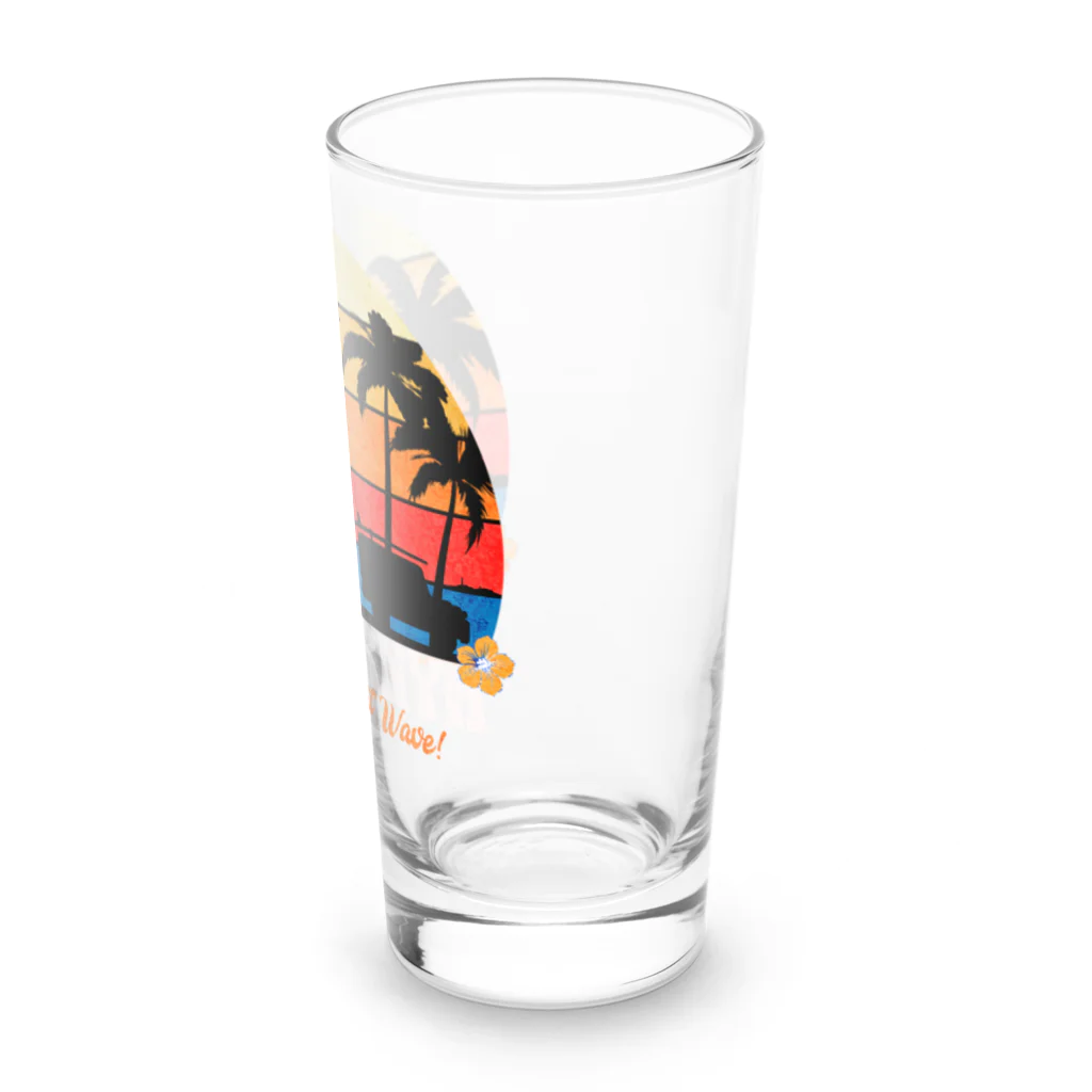 野良猫は星空の夢を見るのカリフォルニャ　サーフィン猫 Long Sized Water Glass :right