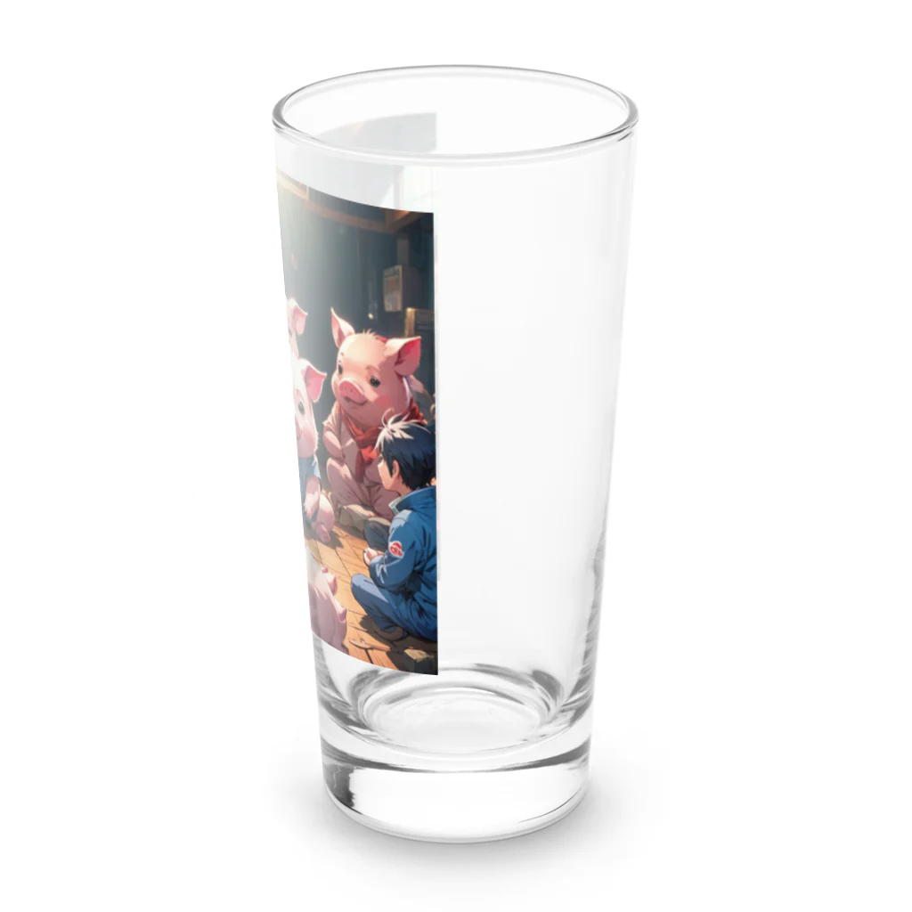 MTHのちーむのこんふりくとをするみにぶた仲介 Long Sized Water Glass :right