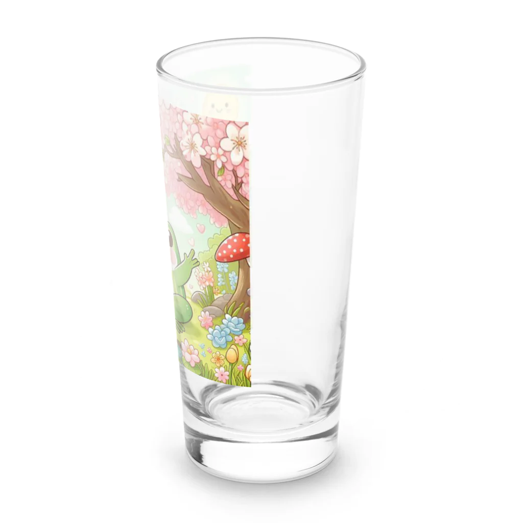 スタイリッシュベアーの春を感じるぷにぷにカエル Long Sized Water Glass :right