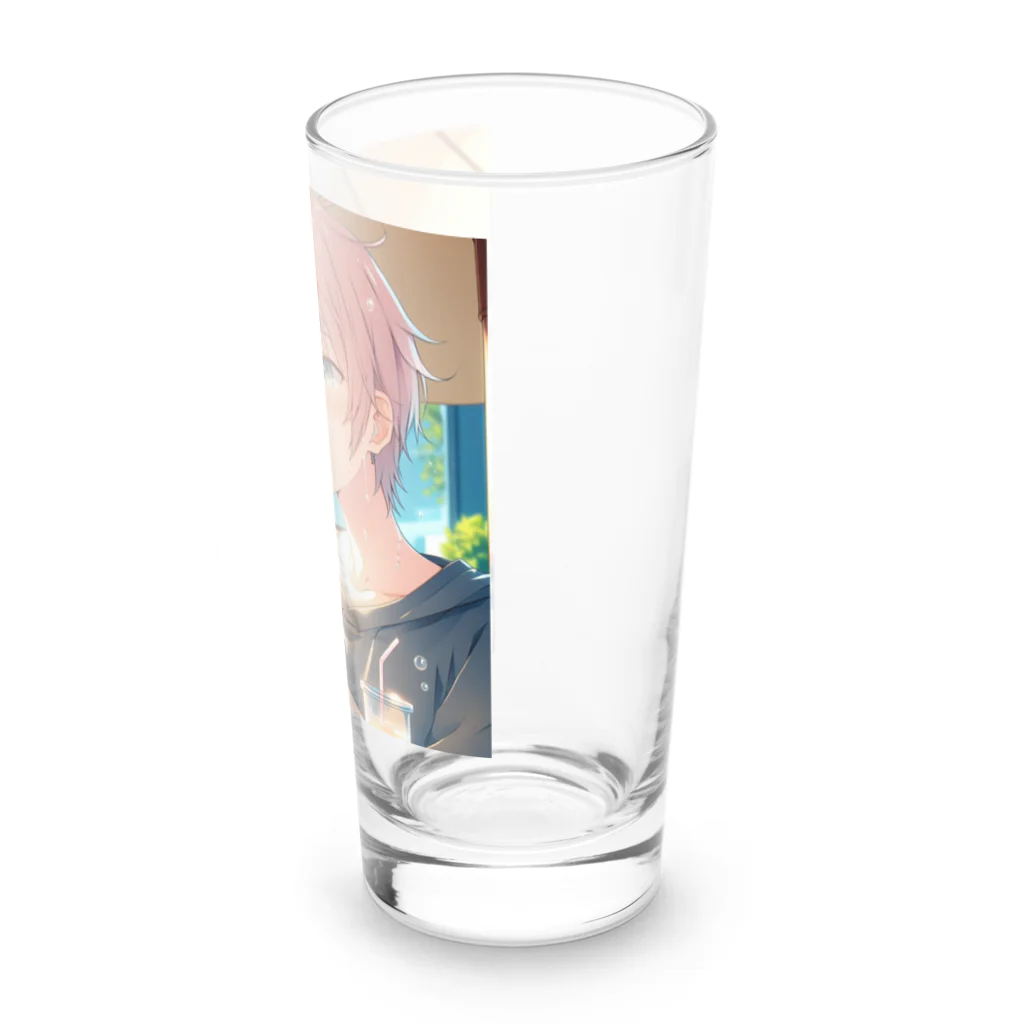 ShopＴＫの夏の爽やかな風に包まれた青年 Long Sized Water Glass :right