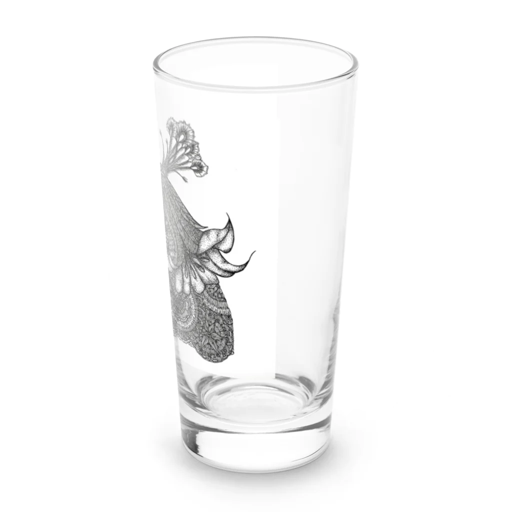 曼荼羅屋のPeacock モノクロームver Long Sized Water Glass :right