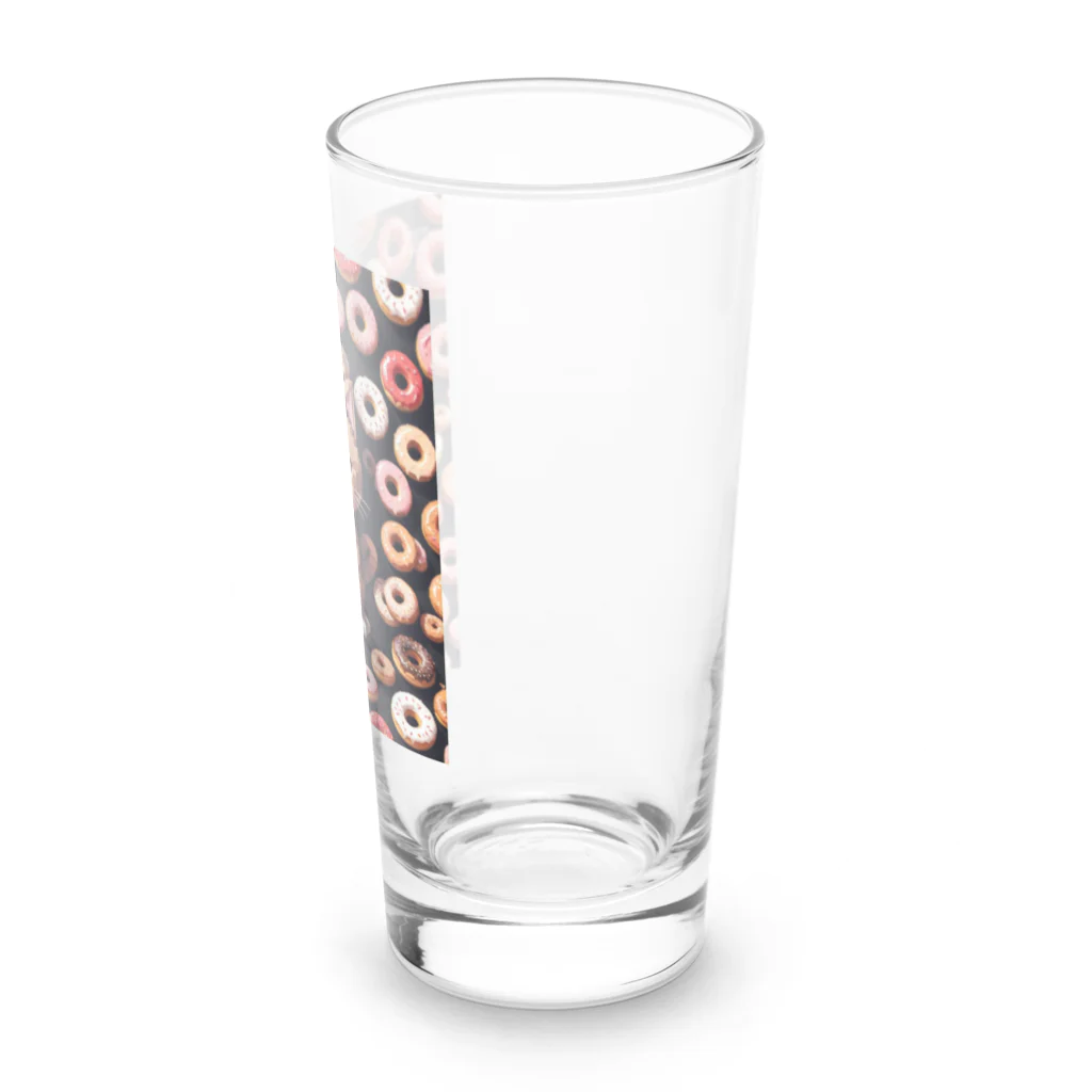 メロンパン猫のドーナツ溢れる猫 Long Sized Water Glass :right