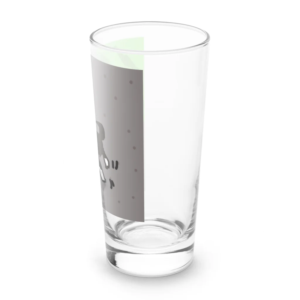 ペコりんショップの黒柴散歩拒否 Long Sized Water Glass :right