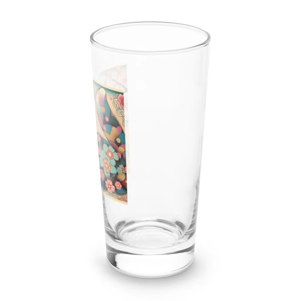 chaochao0701の浮世絵風　カラフル猫「Ukiyo-e-style Colorful Cat」「浮世绘风格的多彩猫」 Long Sized Water Glass :right