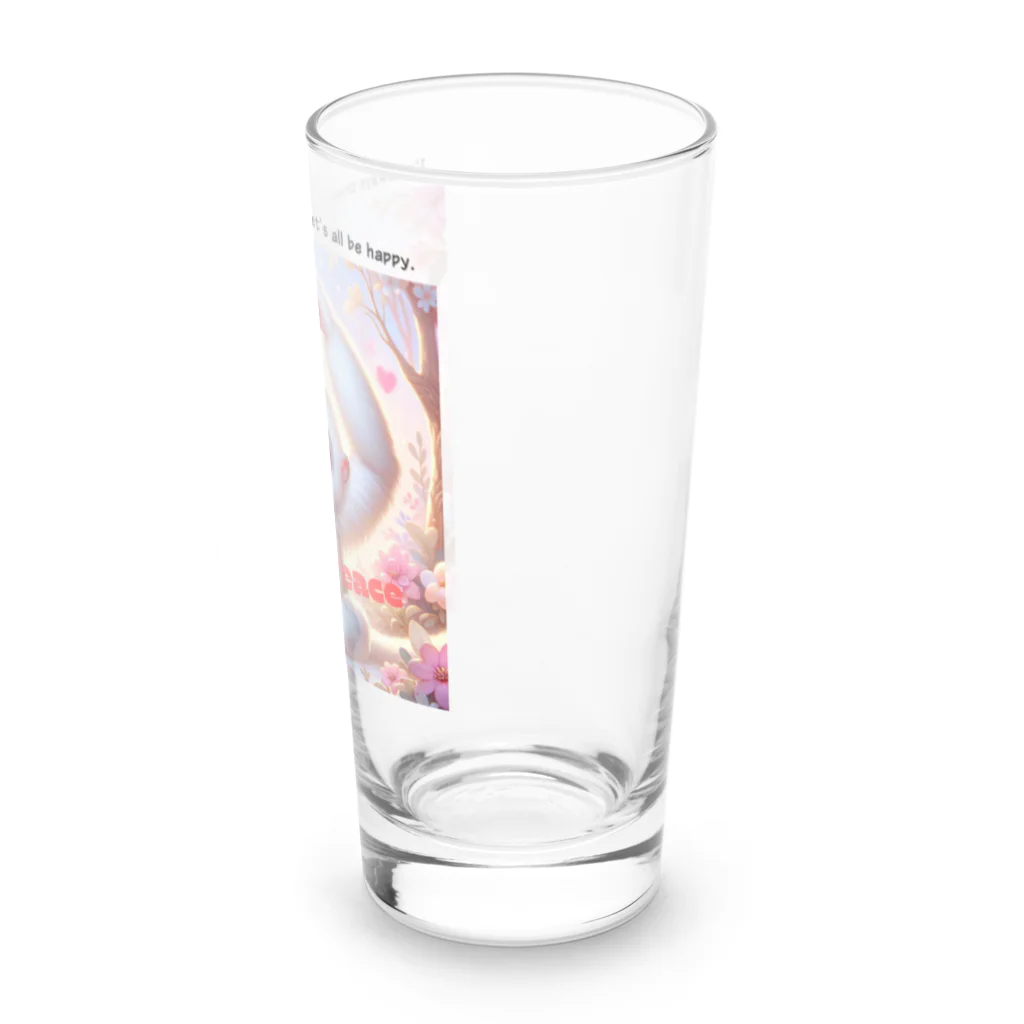 dreamy-designのLOVE&PEACE　シロテナガザルくん Long Sized Water Glass :right