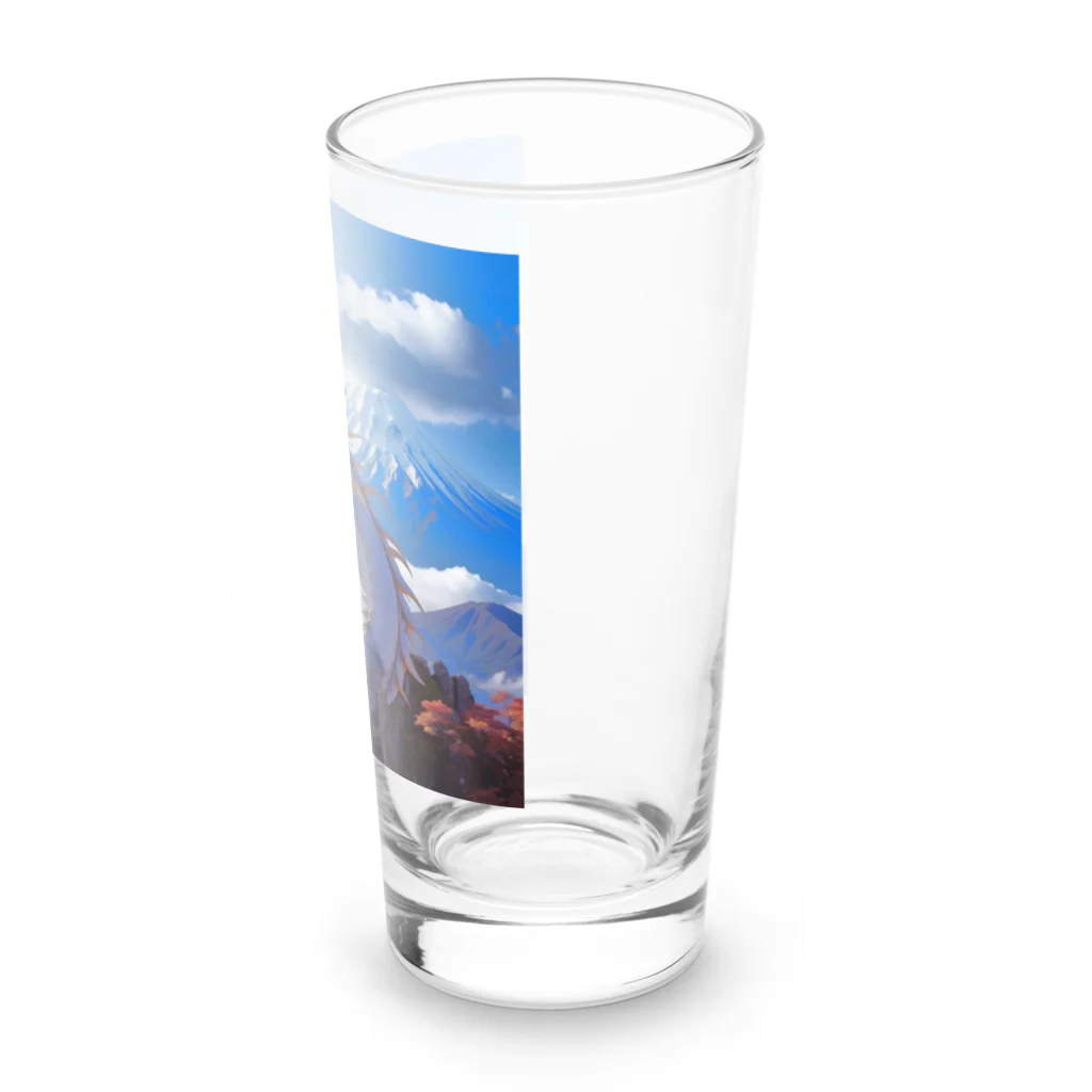 AsukaKotohaの快晴の富士山を喜ぶ龍 Long Sized Water Glass :right