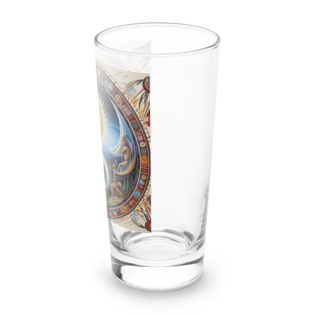 MKTU51の太陽　月　大地　祈り Long Sized Water Glass :right