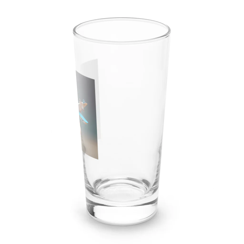 ganeshaのおもちゃの飛行機で遊ぶかわいいブタ Long Sized Water Glass :right