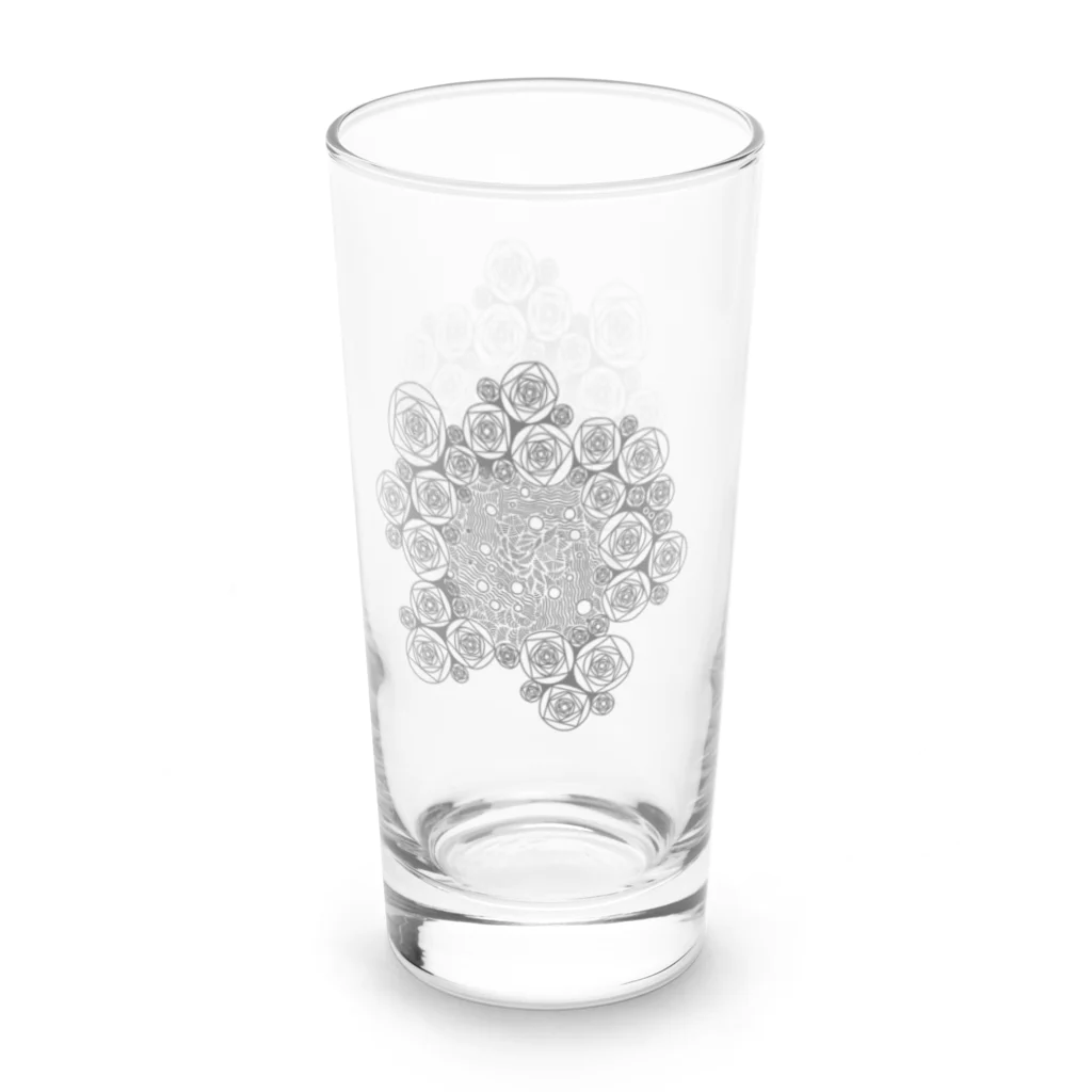 66.9(ろろっく)のバラと水面と魚(グレー) Long Sized Water Glass :right