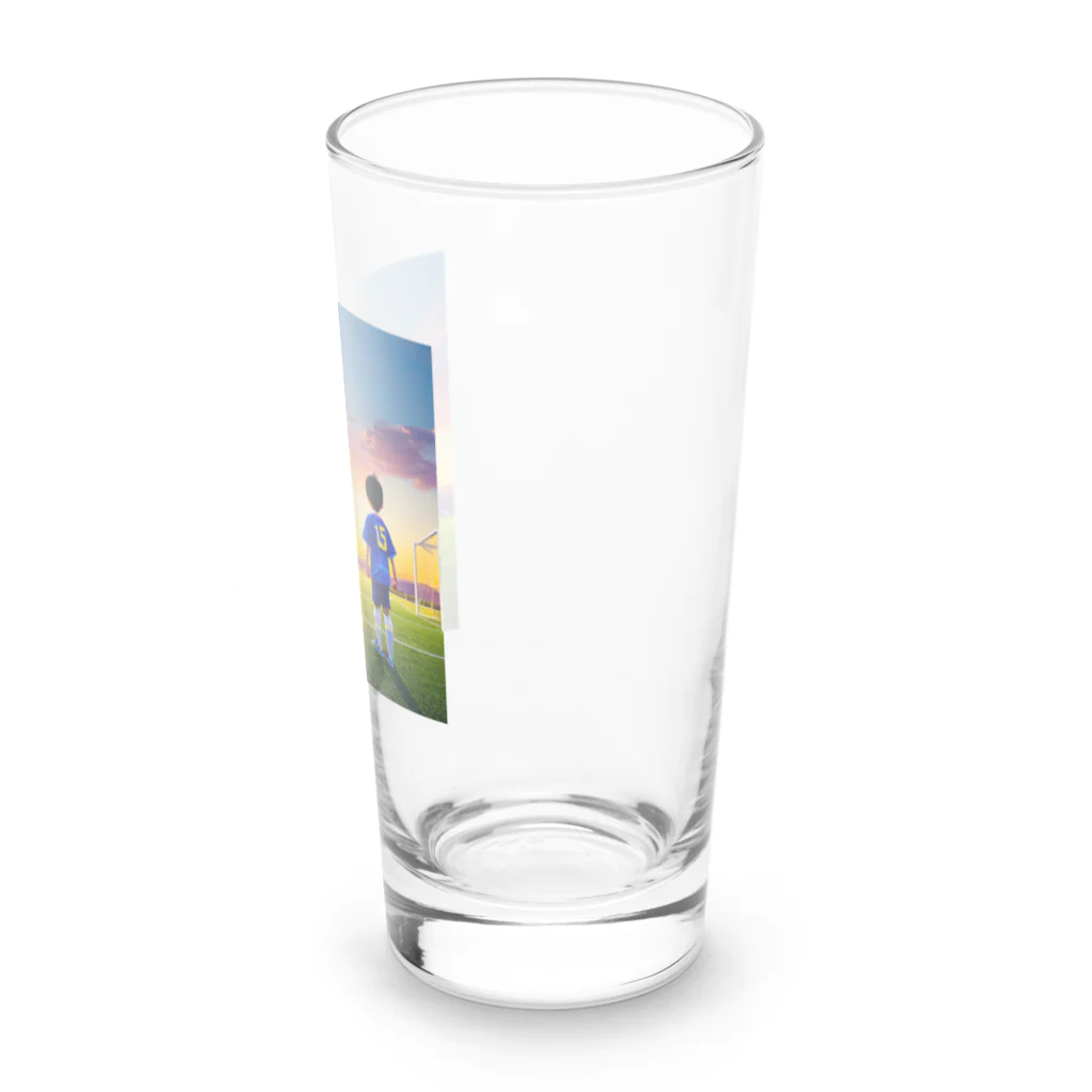 musashiyaの夕日とサッカー少年 Long Sized Water Glass :right