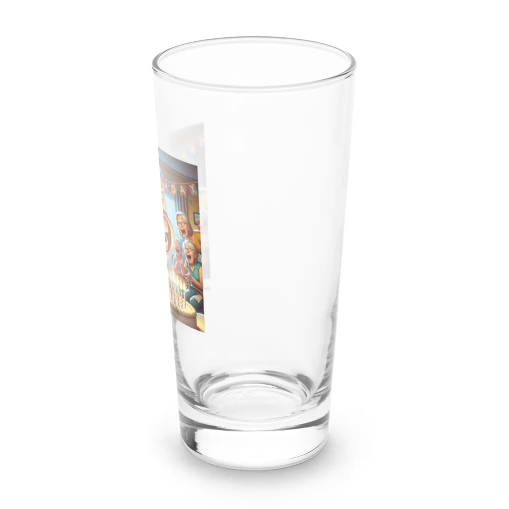 万銭ショップのおじいちゃん誕生日おめでとう Long Sized Water Glass :right