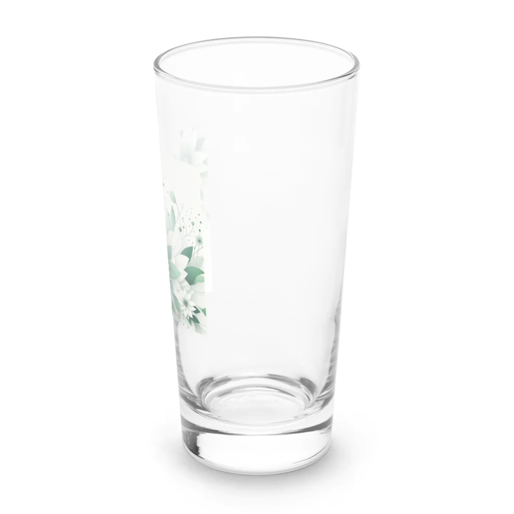 アミュペンの数学的なデザインを持つ緑と白の花 Long Sized Water Glass :right