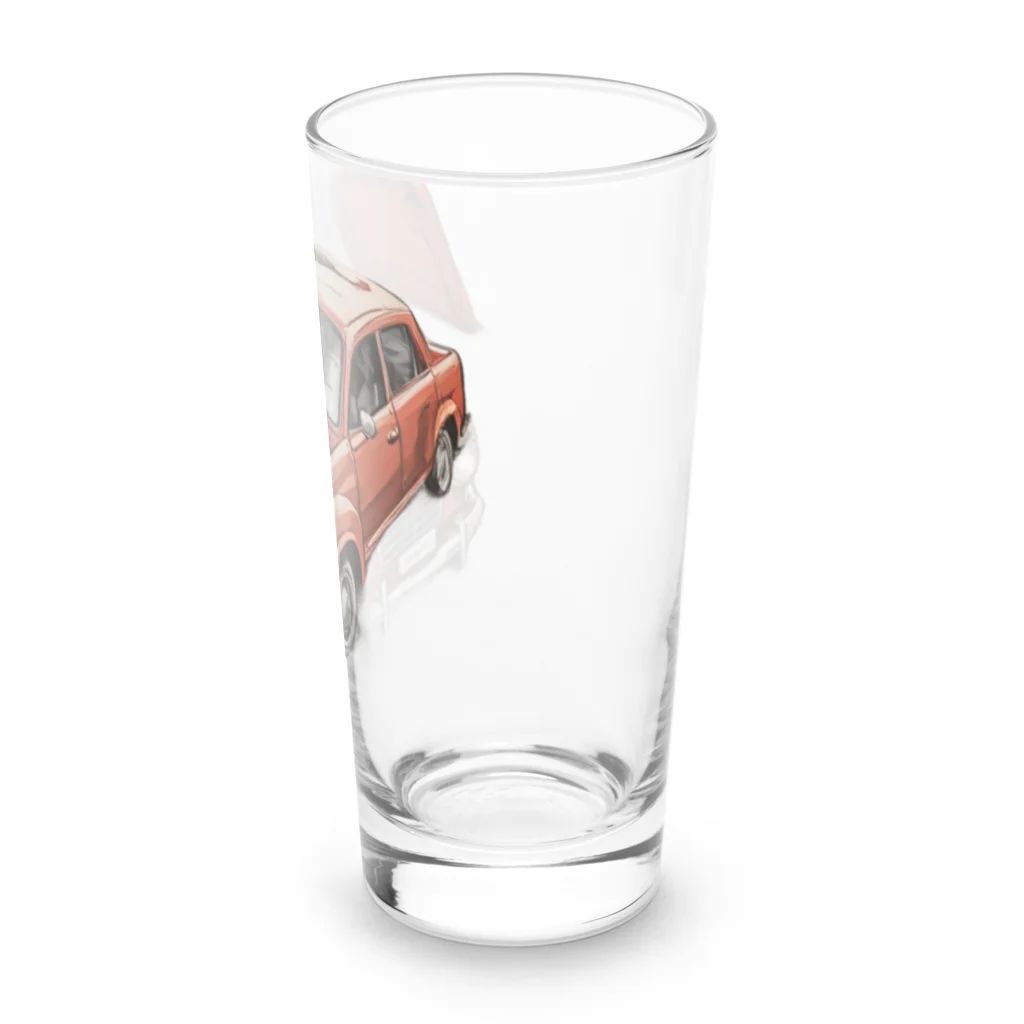 River book designのスポーティな赤い車がセンターに駐車。 Long Sized Water Glass :right