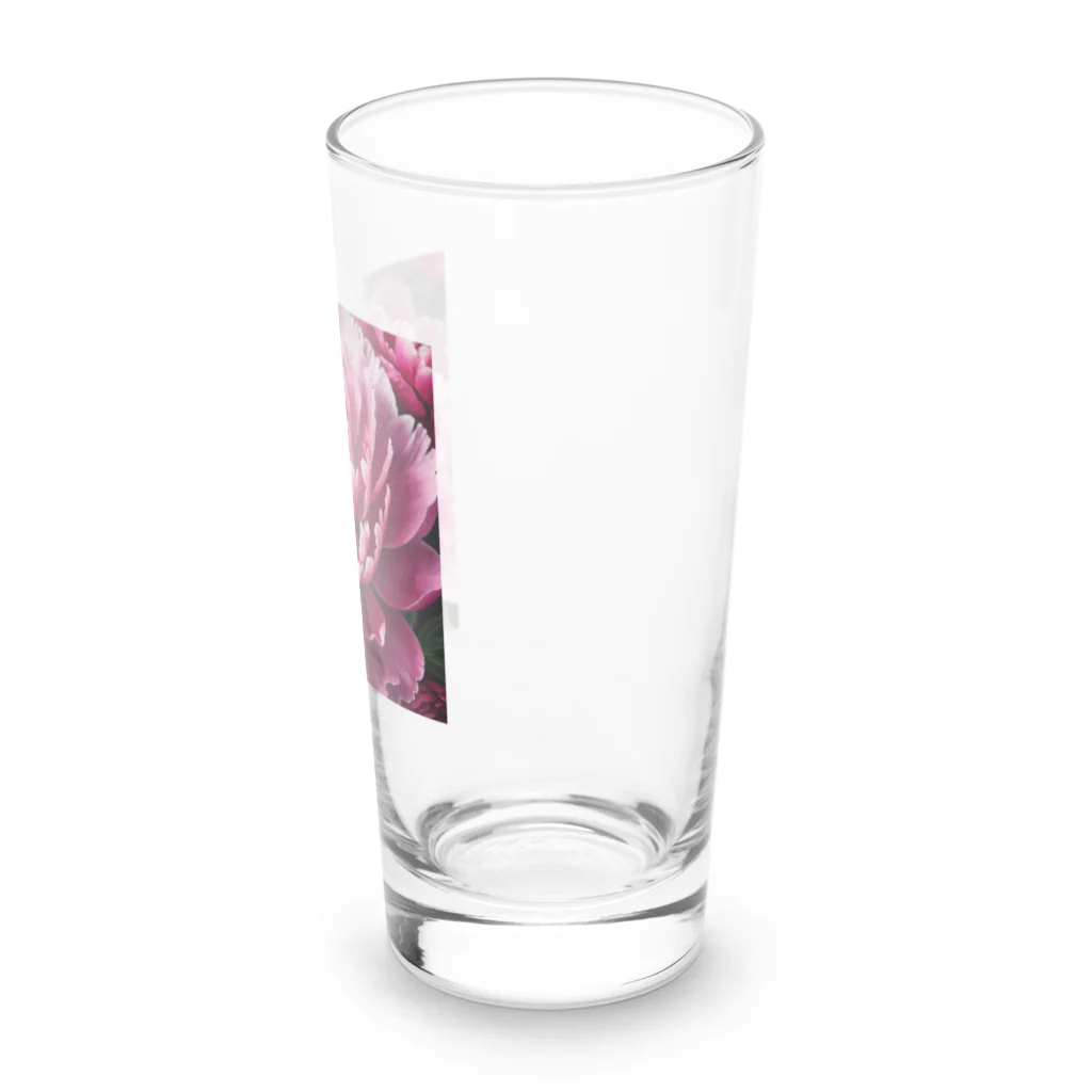 キャラメルのピオニーのピンク大輪　 Long Sized Water Glass :right