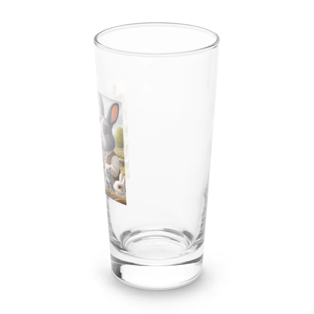noririnoのウサギの親子 Long Sized Water Glass :right