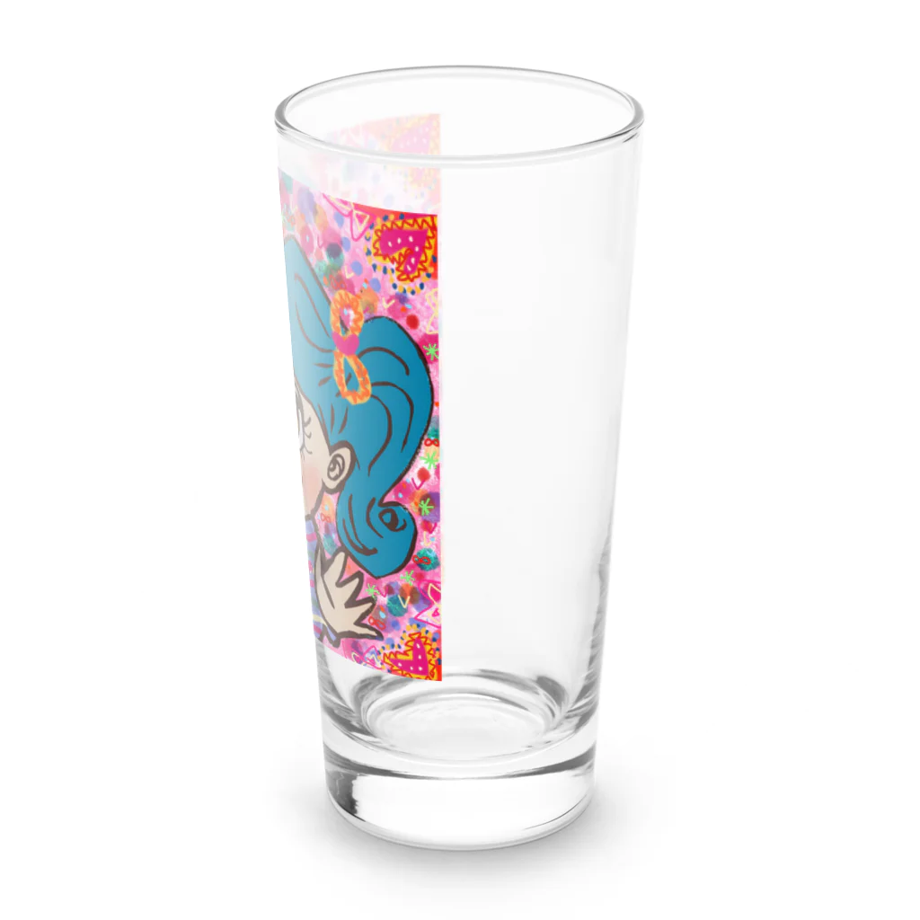 にじわたりねこのかわいい心　女の子イラスト Long Sized Water Glass :right