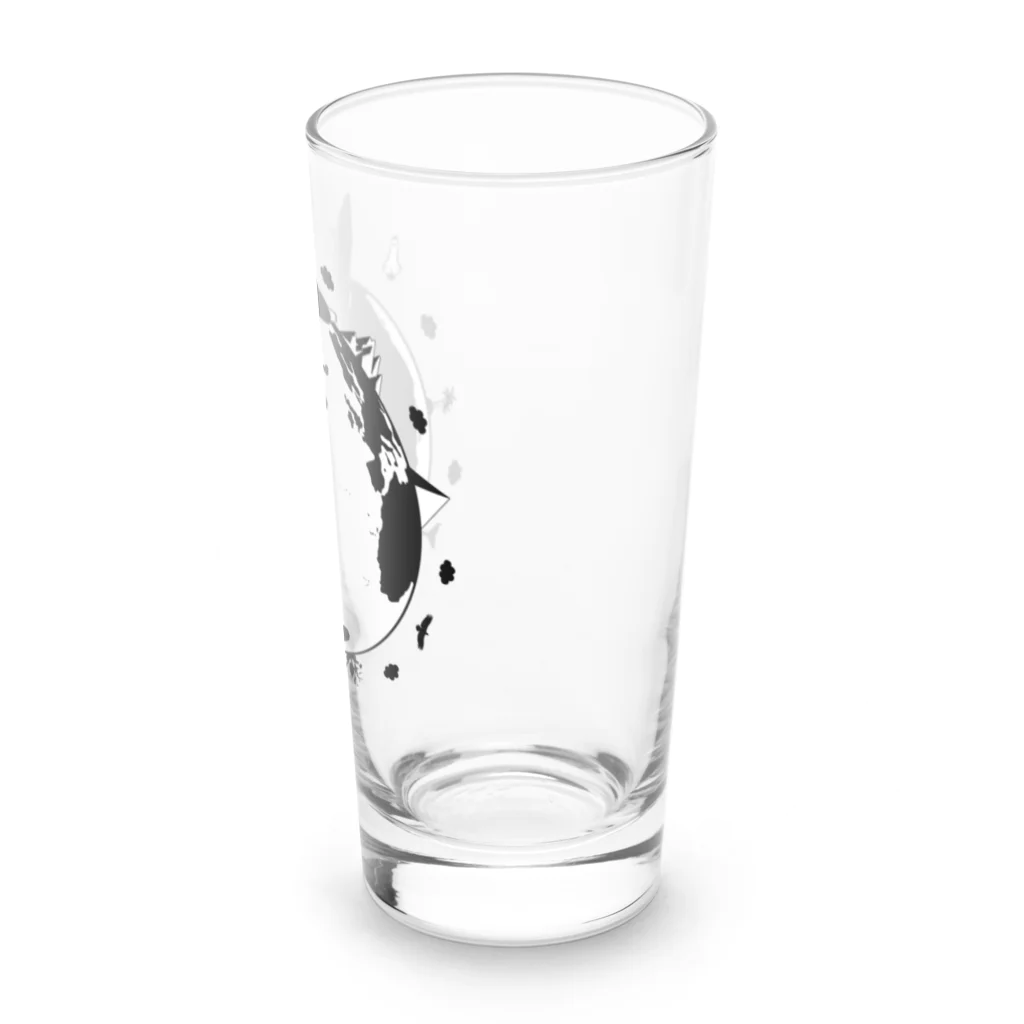 コチ(ボストンテリア)の小物用：ボストンテリア(地球モノクロ)[v2.8k] Long Sized Water Glass :right