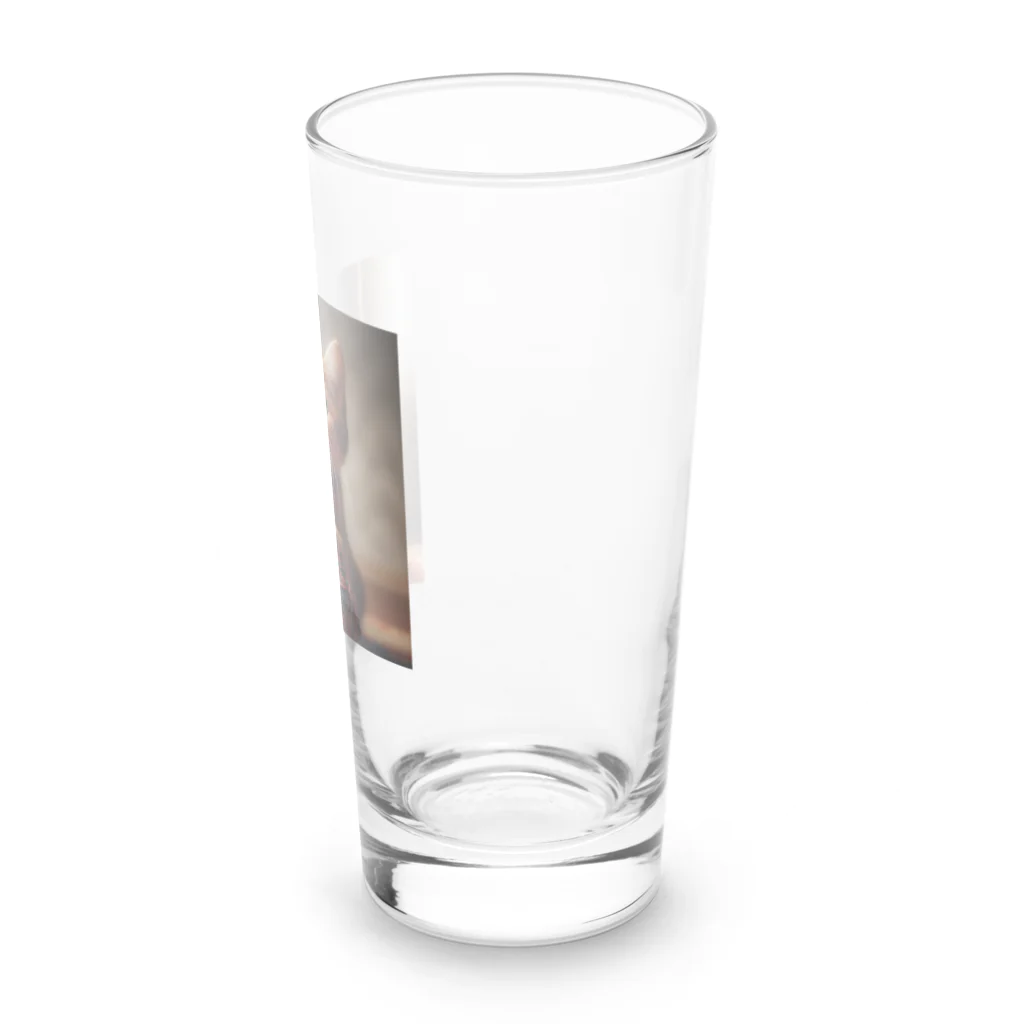 うりこみ屋の毛糸茶ちびにゃん Long Sized Water Glass :right