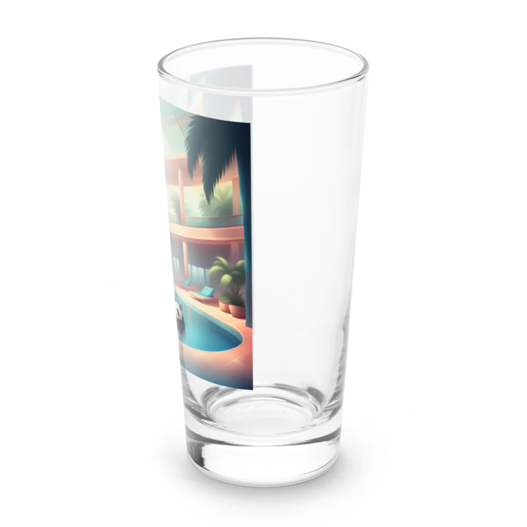 pandownloadの室内プールで遊ぶパンダ Long Sized Water Glass :right