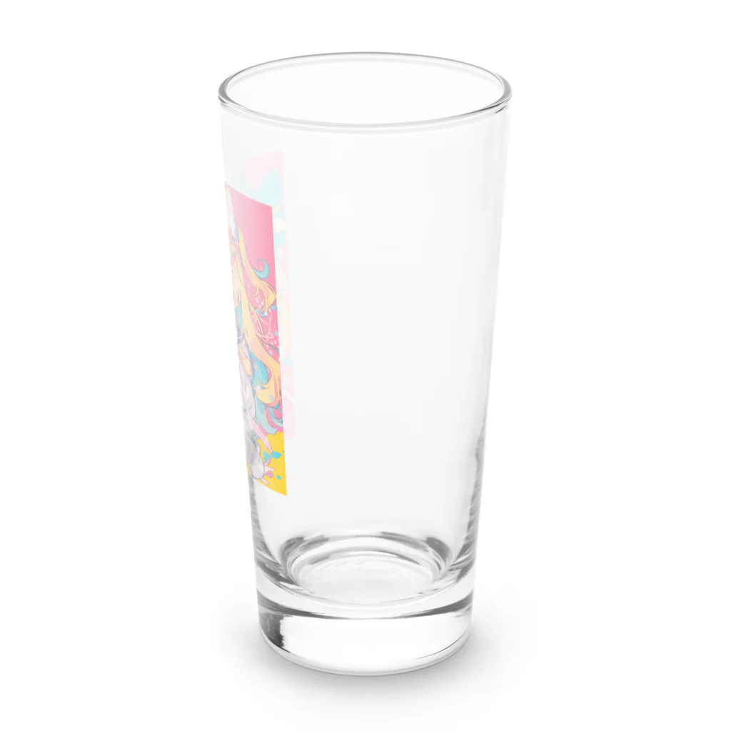 no_mi_Ke08のカラフルな猫耳の女の子のキャラクター Long Sized Water Glass :right