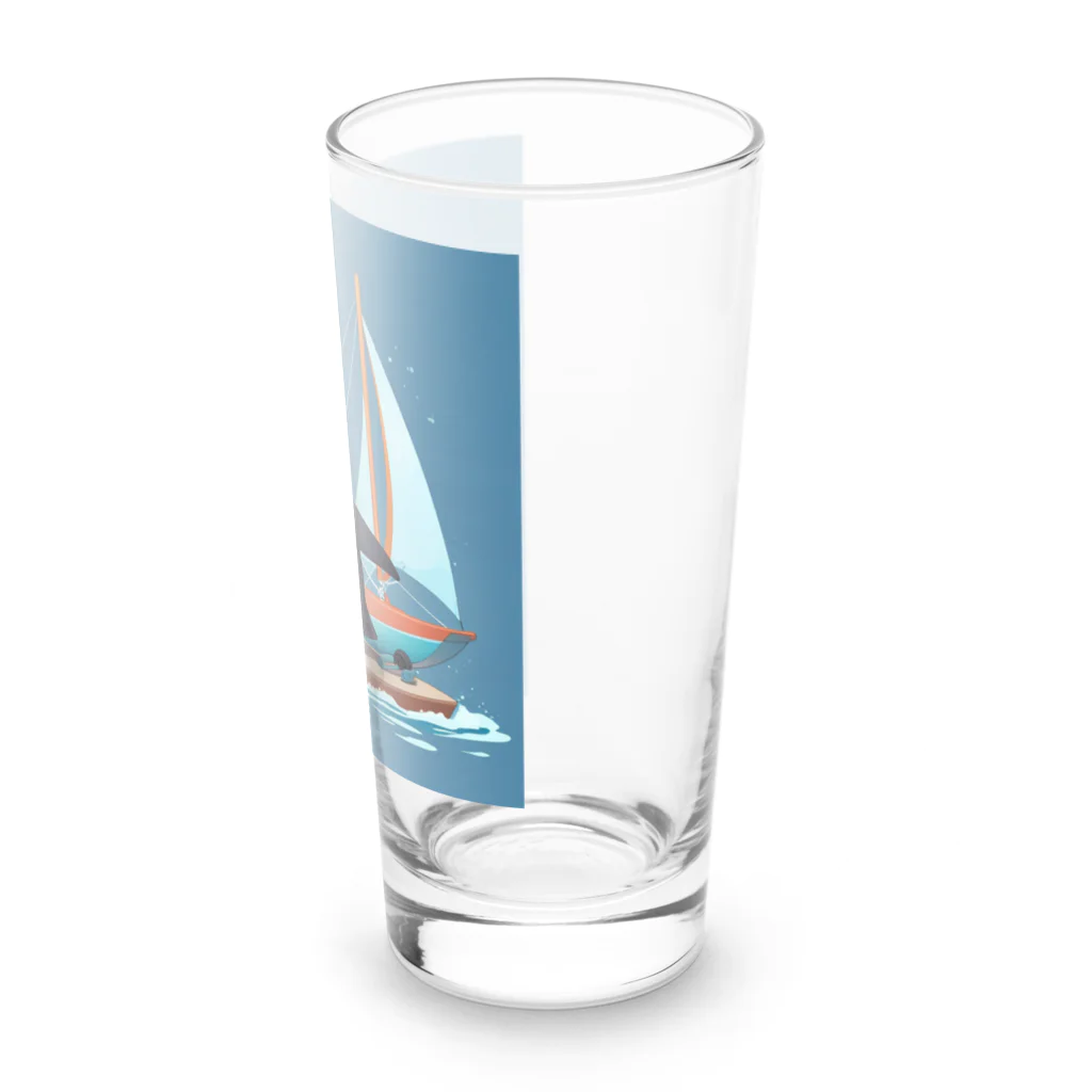 ganeshaのおもちゃのヨットでかわいいペンギンに出会おう Long Sized Water Glass :right