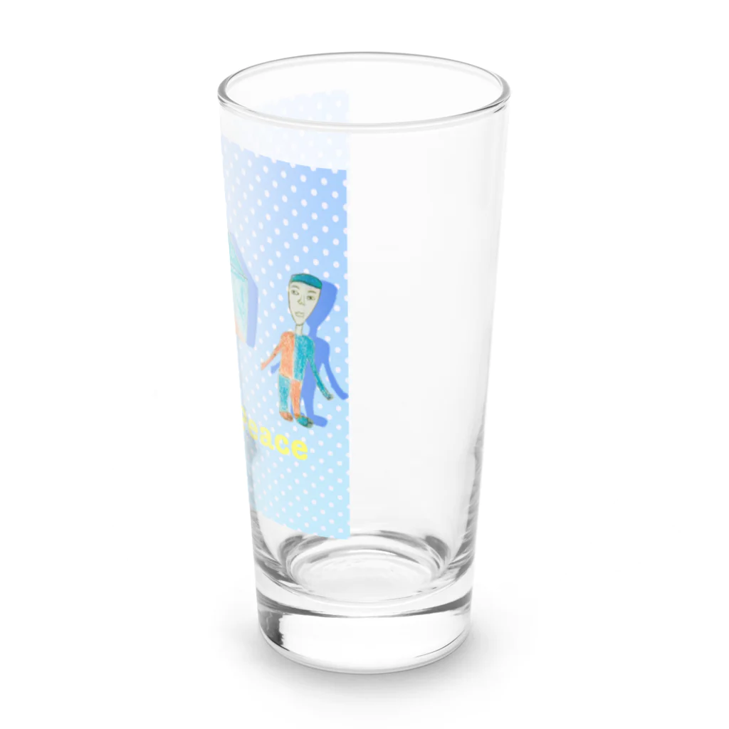 Tamon-TamonのLove & Peace ブルードット Long Sized Water Glass :right