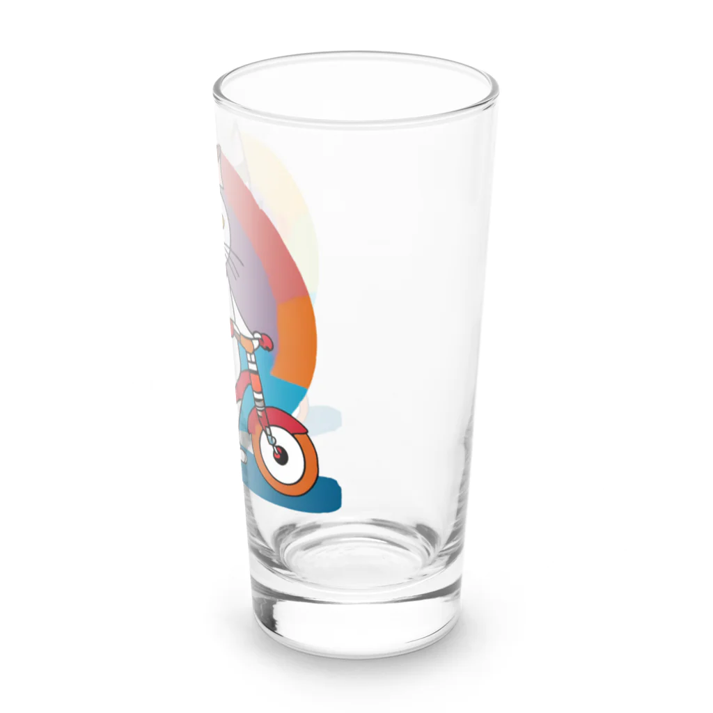 修羅場ウォッチャーのカラフル三輪車ねこ Long Sized Water Glass :right