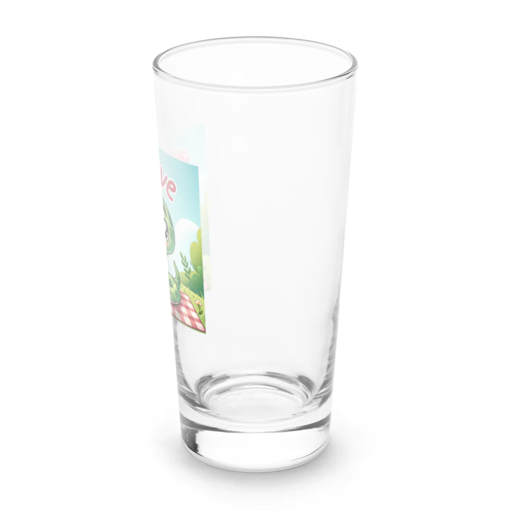 まんじゅ王国の贅沢なピクニックを楽しむ愛らしいヘビ Long Sized Water Glass :right