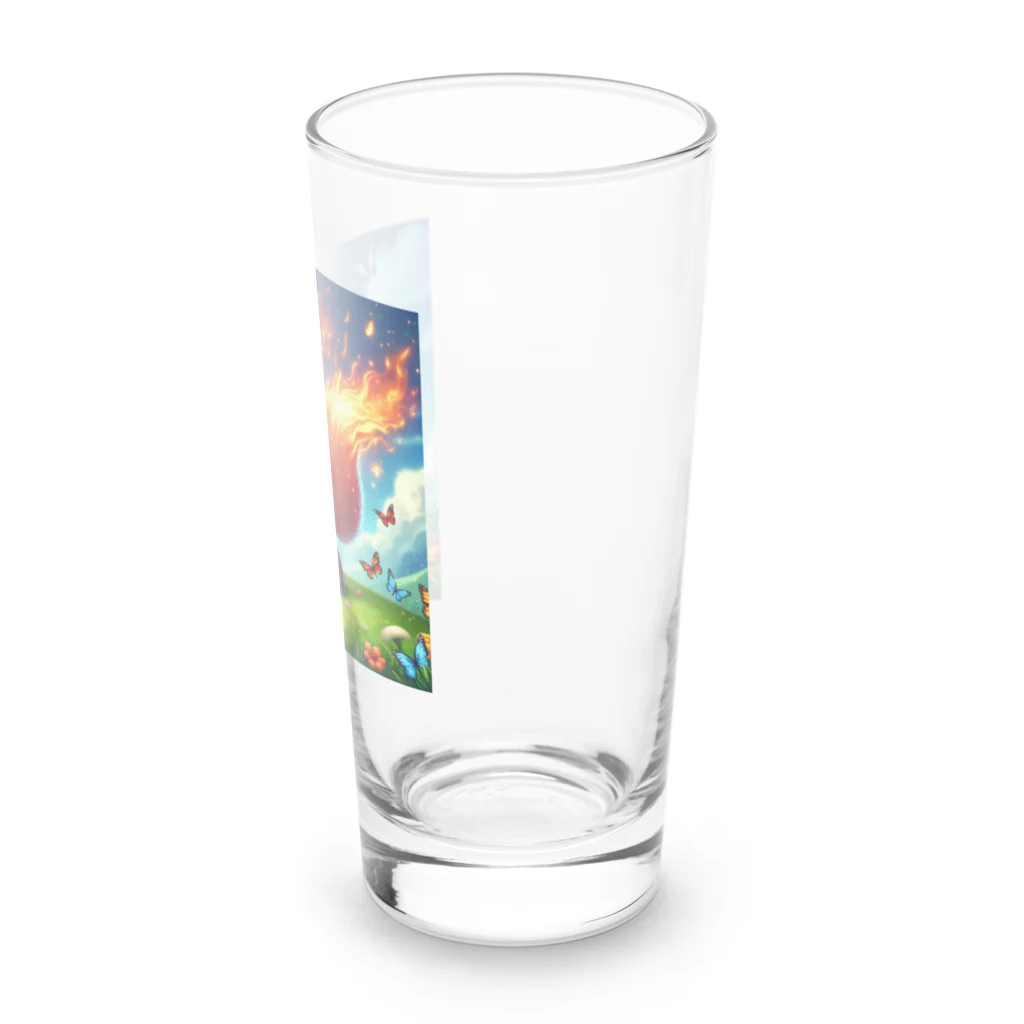 YFCの炎を尾を持つ精悍なキツネ Long Sized Water Glass :right