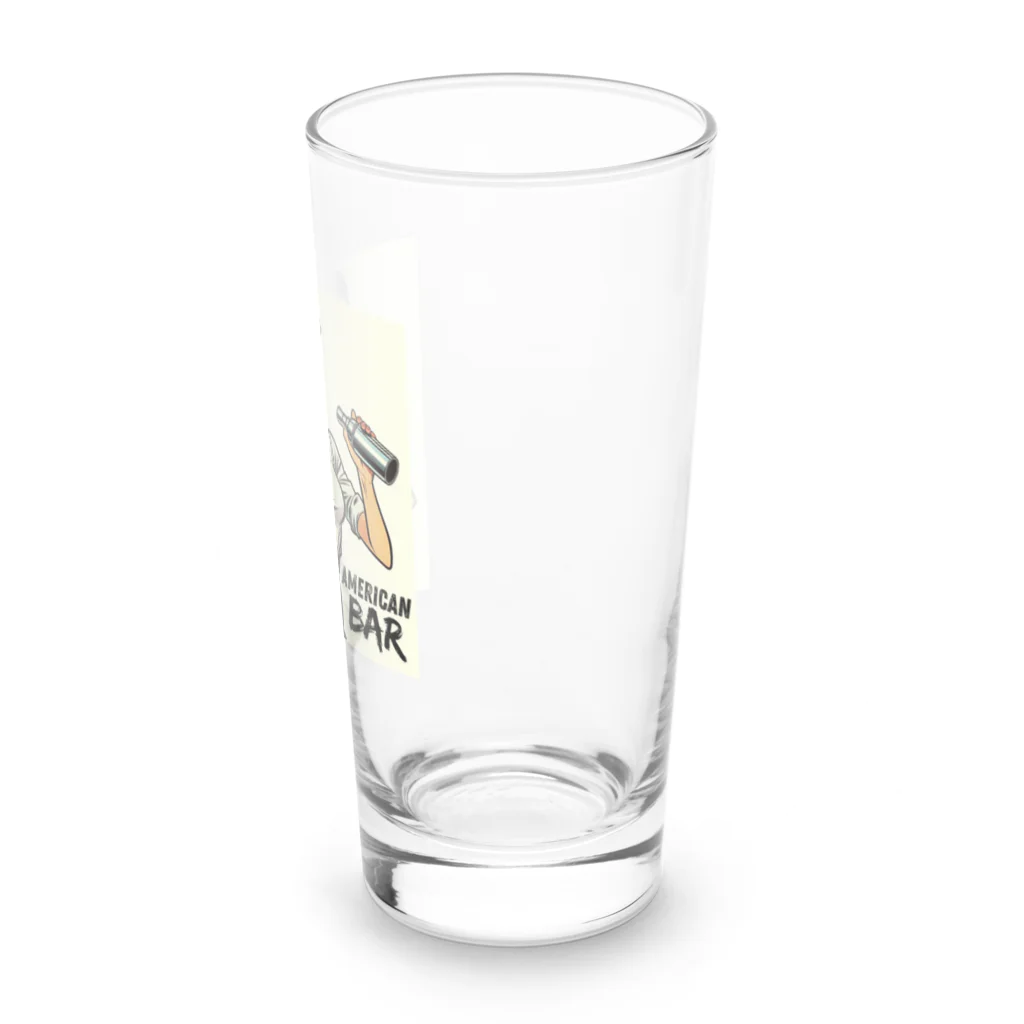 AMERICAN BARのアメコミ風バーテンダー Long Sized Water Glass :right