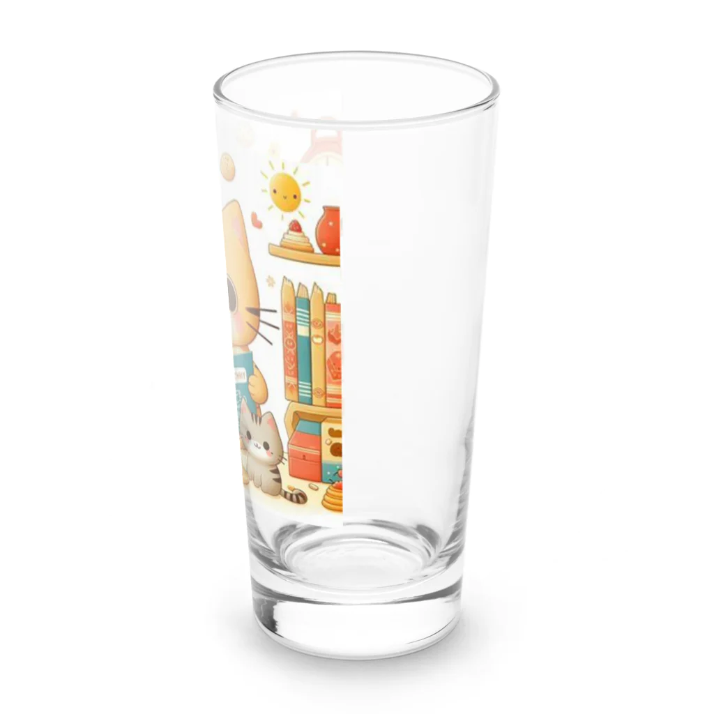 Rパンダ屋の「読書猫」グッズ Long Sized Water Glass :right