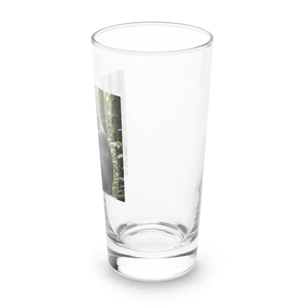 sunday_sataurday_freedayの警戒しているゴリラ Long Sized Water Glass :right