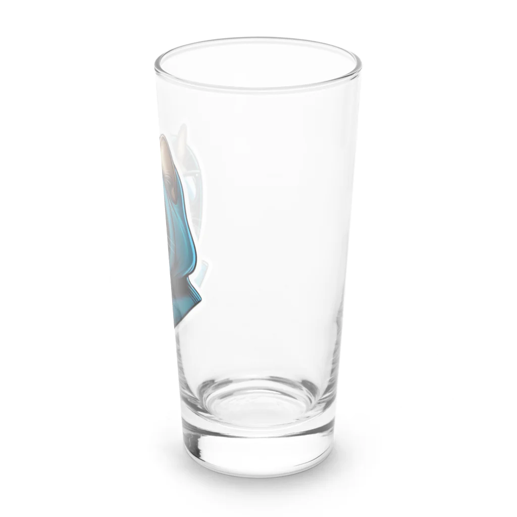 終わらない夢🌈のパーカーを着た猫🐱 Long Sized Water Glass :right