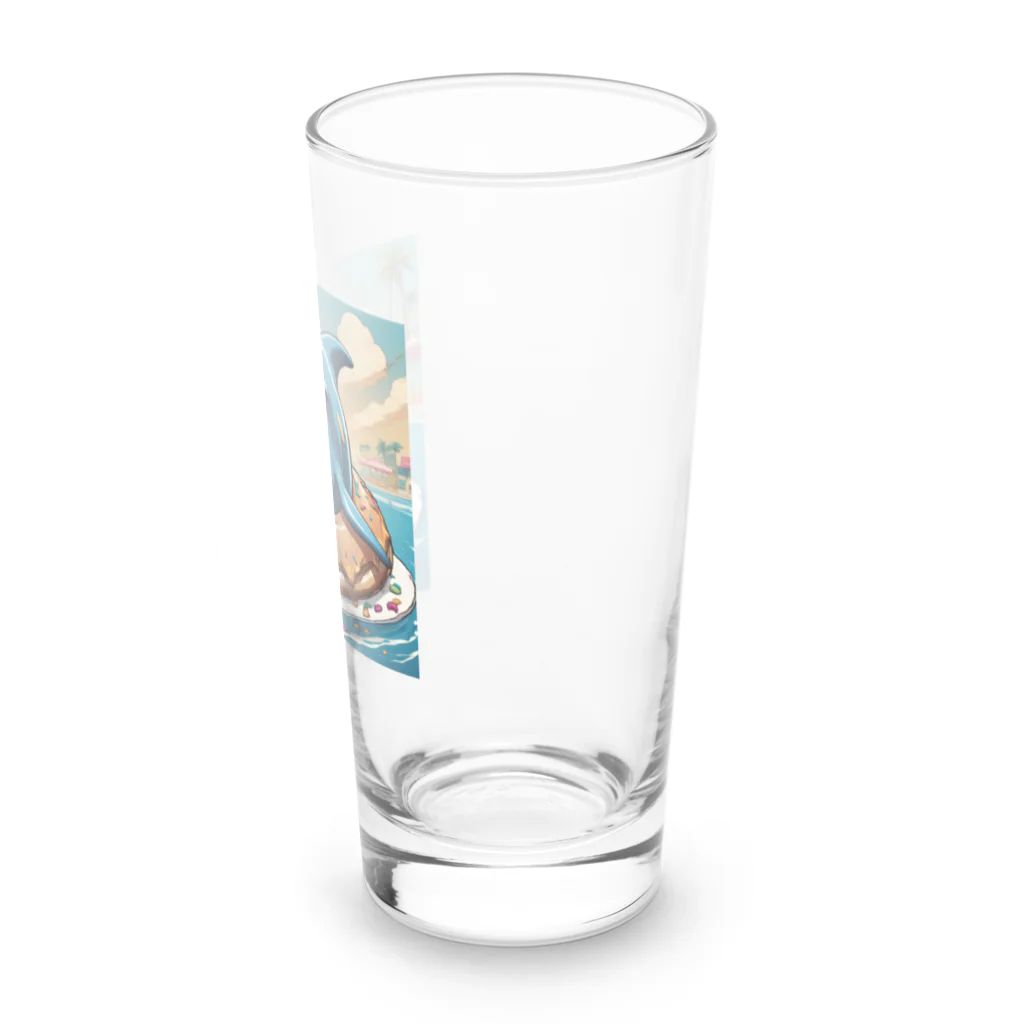 HIROYAN5935のドーナッツ好きのイルカのクーちゃん Long Sized Water Glass :right