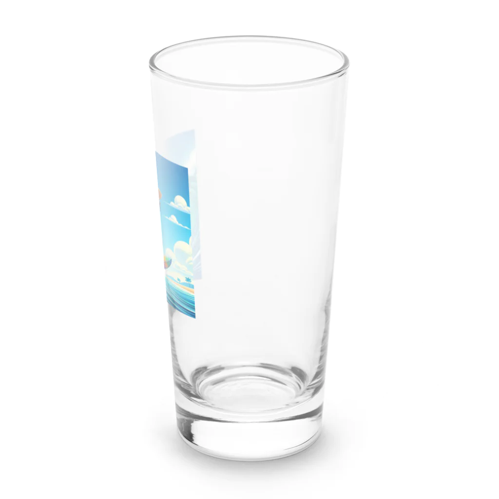 Snow-peaceのサーフィンアライグマの夏の日 Long Sized Water Glass :right