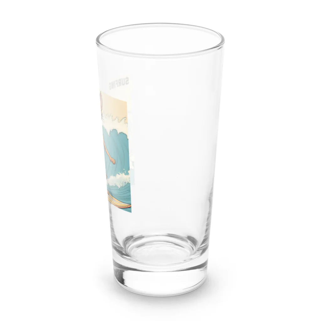 ハワイライフのSURFING猫（男の子バージョン） Long Sized Water Glass :right