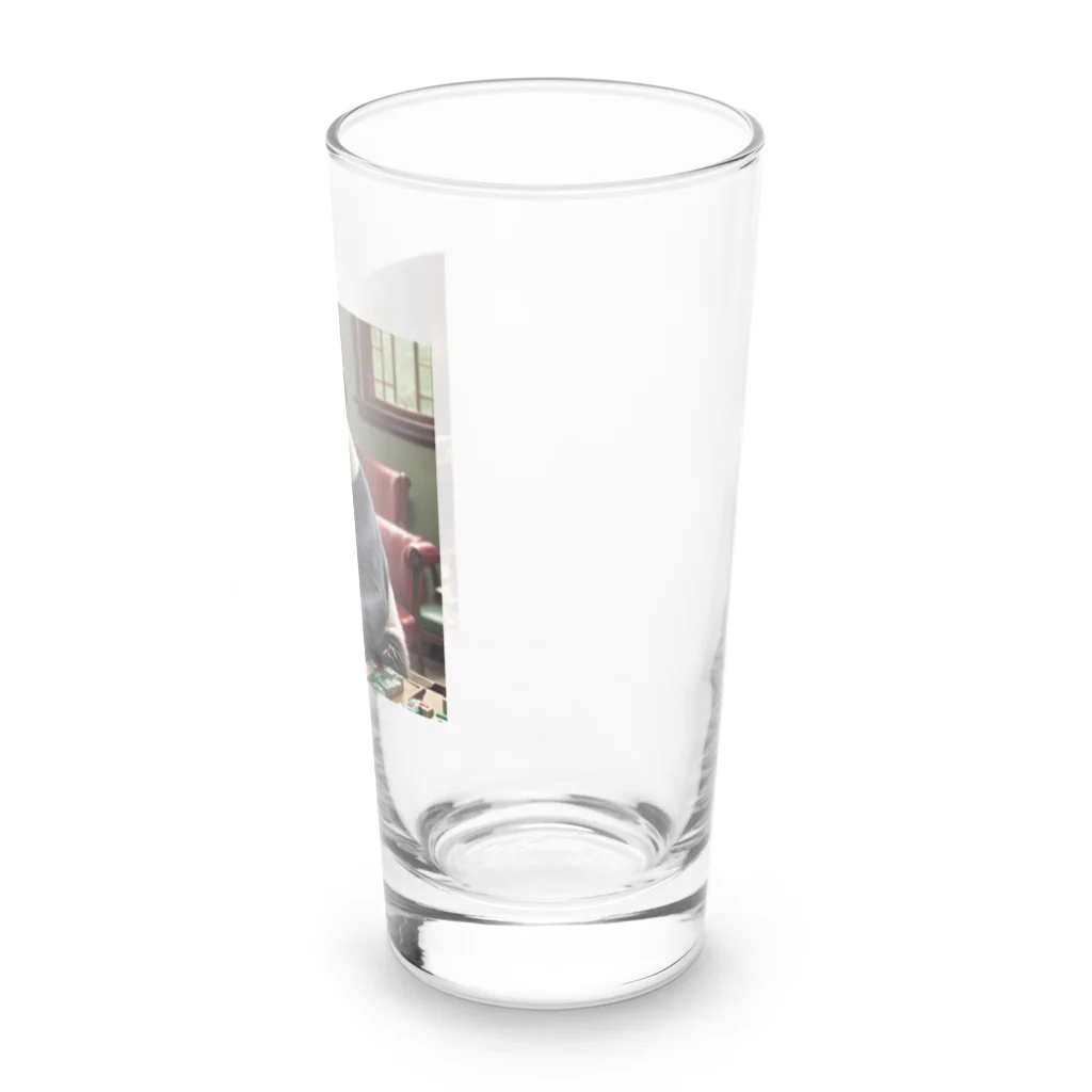 ナンピンの麻雀を覚えているパンダ Long Sized Water Glass :right