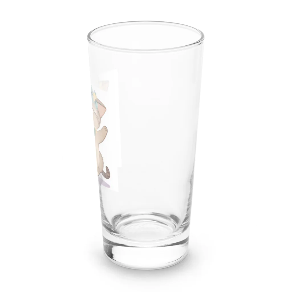 ハワイライフのアロハねこ Long Sized Water Glass :right