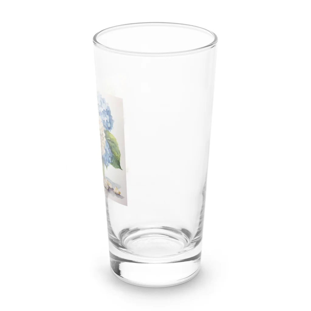 OkometoOmochiの紫陽花とポップコーン Long Sized Water Glass :right