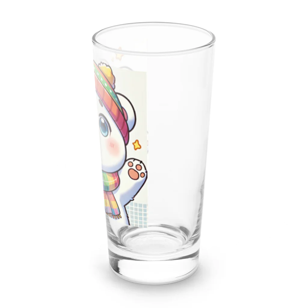 一番星の可愛いシロクマ Long Sized Water Glass :right