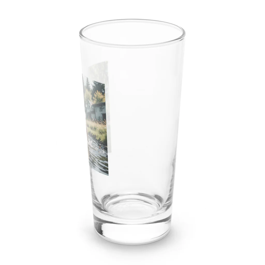 kokin0の水辺を走る犬 dog runnning on the water Long Sized Water Glass :right