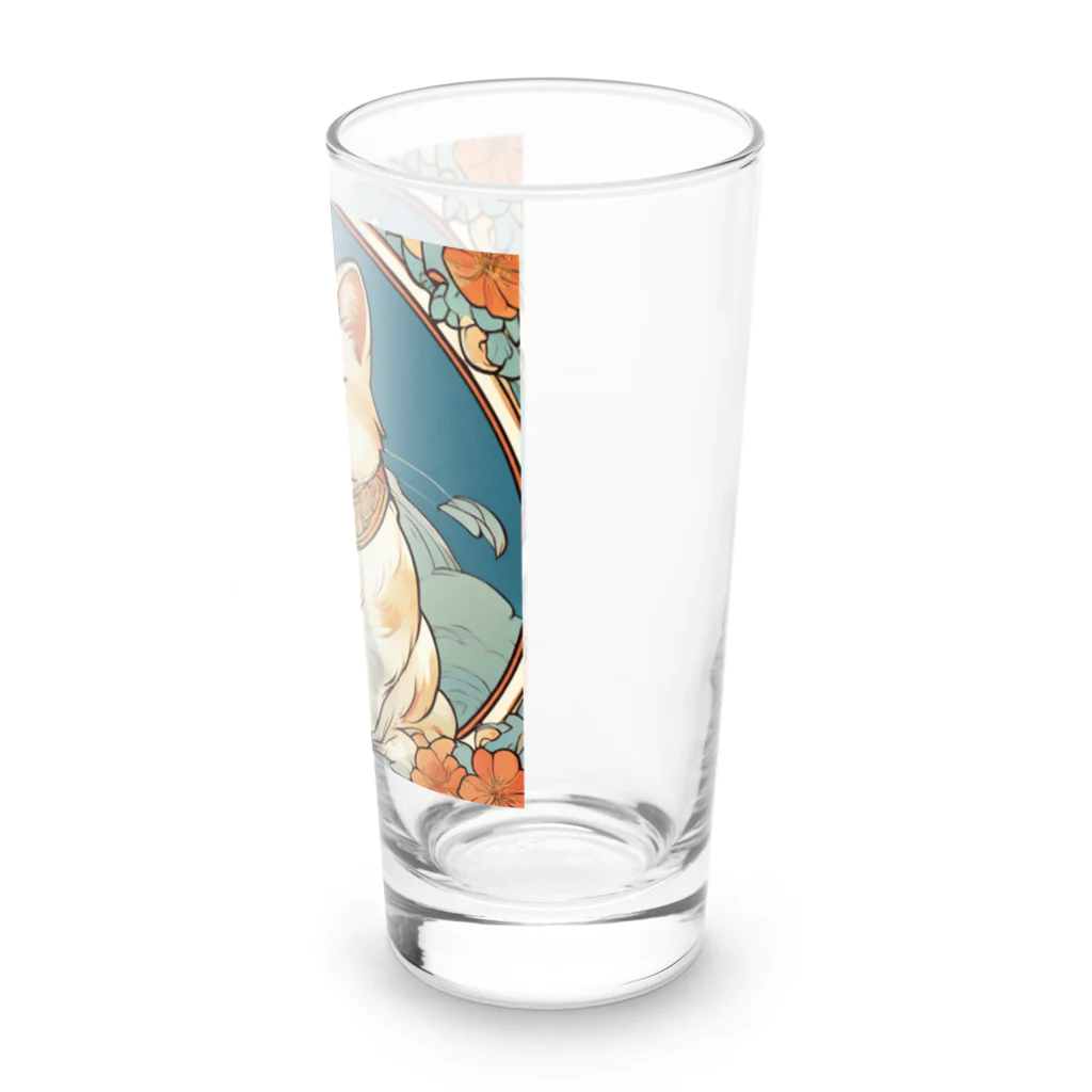 ゆまちゃんの開運雑貨屋さんの夜のミュシャ風招き猫 Long Sized Water Glass :right