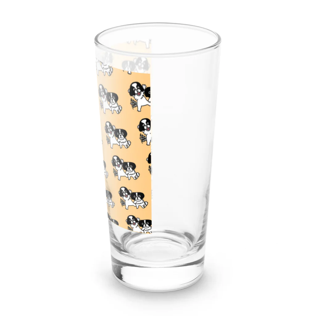 かもめちゃぁんの狆犬兄弟の手描きイラスト Long Sized Water Glass :right